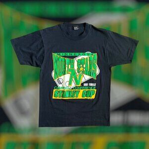 vintage 1991 Large Minnesota North Stars Campbell Conference Stanley Cup t shirt